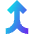 Line Arrow Merge Vertical Icon from Sharp Gradient Set