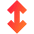 Line Arrow Vertical Icon from Sharp Gradient Set