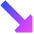 Diagonal Triangle Arrow Bottom Right Icon from Sharp Gradient Set