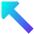 Diagonal Triangle Arrow Upper Left Icon from Sharp Gradient Set