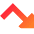 Triangle Arrow Bounce Down Right Icon from Sharp Gradient Set