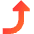 Triangle Arrow Curve Right Up Icon from Sharp Gradient Set