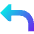 Triangle Arrow Curve Up Left Icon from Sharp Gradient Set