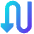 Triangle Arrow Curvy Down Left Icon from Sharp Gradient Set