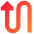 Triangle Arrow Curvy Up Left Icon from Sharp Gradient Set