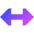 Triangle Arrow Horizontal Icon from Sharp Gradient Set