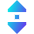 Tailless Triangle Arrow Vertical Scroll Icon from Sharp Gradient Set
