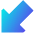 Thick Arrow Diagonal Bottom Left Large Icon from Sharp Gradient Set