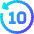 Button Go Backward 10 Icon from Sharp Gradient Set