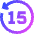 Button Go Backward 15 Icon from Sharp Gradient Set