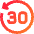 Button Go Backward 30 Icon from Sharp Gradient Set