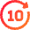 Button Go Forward 10 Icon from Sharp Gradient Set