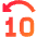 Button Jump Backward 10 Icon from Sharp Gradient Set