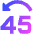 Button Jump Backward 45 Icon from Sharp Gradient Set