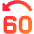 Button Jump Backward 60 Icon from Sharp Gradient Set