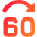 Button Jump Forward 60 Icon from Sharp Gradient Set