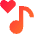 Favorite Heart Playlist Icon from Sharp Gradient Set