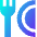 Fork Plate Icon from Sharp Gradient Set