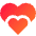 Double Heart Icon from Sharp Gradient Set
