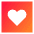 Heart Square Icon from Sharp Gradient Set