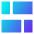 Dashboard Horizontal Rectangle Split 2 Icon from Sharp Gradient Set