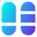 Dashboard Vertical Pills Split 4 Icon from Sharp Gradient Set