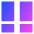 Dashboard Vertical Rectangle Split Bottom Icon from Sharp Gradient Set
