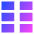 Dashboard Vertical Rectangle Thirds Icon from Sharp Gradient Set