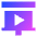 Slide Show Play Icon from Sharp Gradient Set