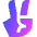 Peace Hand Icon from Sharp Gradient Set