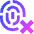 Fingerprint Delete Cross Icon from Sharp Gradient Set
