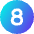 Number Eight Circle Icon from Sharp Gradient Set