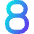 Number Eight Icon from Sharp Gradient Set