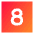 Number Eight Square Icon from Sharp Gradient Set