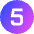 Number Five Circle Icon from Sharp Gradient Set