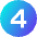 Number Four Circle Icon from Sharp Gradient Set