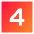 Number Four Square Icon from Sharp Gradient Set