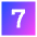 Number Seven Square Icon from Sharp Gradient Set