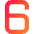 Number Six Icon from Sharp Gradient Set