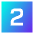 Number Two Square Icon from Sharp Gradient Set