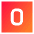 Number Zero Square Icon from Sharp Gradient Set