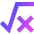 Square Root X Icon from Sharp Gradient Set
