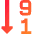 Descending Number Order Icon from Sharp Gradient Set