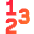 Number Icon from Sharp Gradient Set