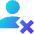 User Delete Cross Icon from Sharp Gradient Set