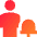 User Full Body Alert Bell Icon from Sharp Gradient Set