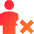 User Full Body Delete Cross Icon from Sharp Gradient Set