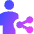 User Full Body Share Icon from Sharp Gradient Set