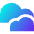 Double Cloud Icon from Sharp Gradient Set