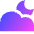 Moon Cloud Icon from Sharp Gradient Set